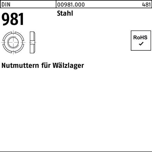 5 Stk. Nutmutter DIN 981 KM20 M100x2 Stahl 1 Stück Noname 009810000200000 5 Stk. Nutmutter DIN 981 KM20 M100x2 Stahl 1 Stück Noname 009810000200000 von Noname