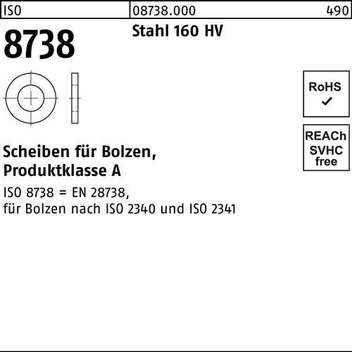 50 Stk. Scheibe ISO 8738 f.Bolzen 50 Stahl 160 HV 50 Stück Noname 50 Stk. Scheibe ISO 8738 f.Bolzen 50 Stahl 160 HV 50 Stück Noname von Noname
