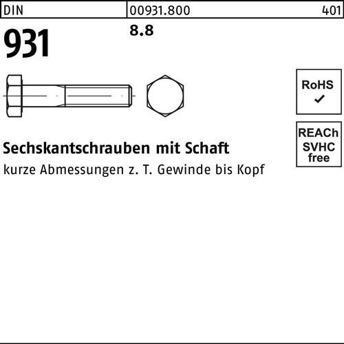 50 Stk. Sechskantschraube DIN 931 Schaft M10x 360 8.8 50 Stück Noname 50 Stk. Sechskantschraube DIN 931 Schaft M10x 360 8.8 50 Stück Noname von Noname