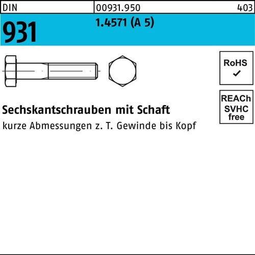 50 Stk. Sechskantschraube DIN 931 Schaft M8x 80 A 5 50 Stück Noname 50 Stk. Sechskantschraube DIN 931 Schaft M8x 80 A 5 50 Stück Noname von Noname
