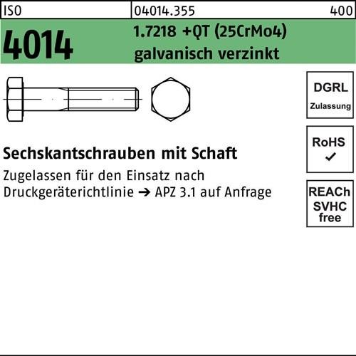 50 Stk. Sechskantschraube ISO 4014 Schaft M12x140 1.7218 +QT (25CrMo4) von Noname