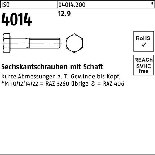 50 Stk. Sechskantschraube ISO 4014 Schaft M14x 100 12.9 50 Stück Noname 50 Stk. Sechskantschraube ISO 4014 Schaft M14x 100 12.9 50 Stück Noname von Noname