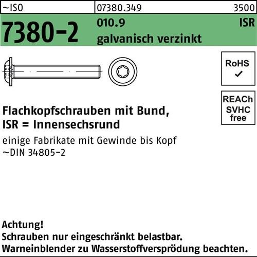 500 Stk. Flachkopfschraube ISO 7380-2 Bund/ISR M4x30-T20 10.9 galv.verz. 500St. 500 Stk. Flachkopfschraube ISO 7380-2 Bund/ISR M4x30-T20 10.9 galv.verz. 500St. von Noname
