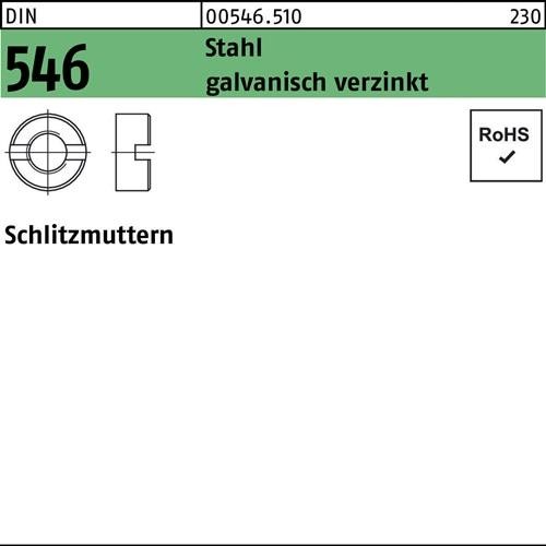 500 Stk. Schlitzmutter DIN 546 M8 Stahl galv.verz. 500 Stück Noname 500 Stk. Schlitzmutter DIN 546 M8 Stahl galv.verz. 500 Stück Noname von Noname