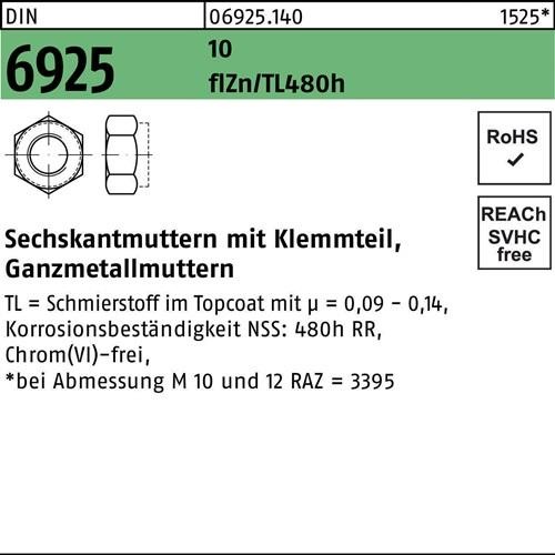500 Stk. Sechskantmutter DIN 6925 Klemmteil M8 10 flZnnc 480h-L 500St. Noname 500 Stk. Sechskantmutter DIN 6925 Klemmteil M8 10 flZnnc 480h-L 500St. Noname von Noname