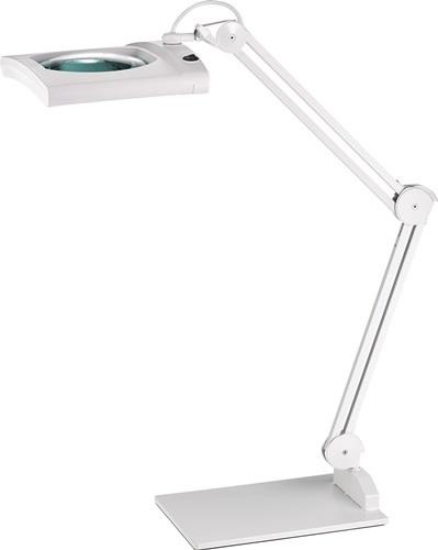 LED-Lupenleuchte Glaslinse 190,5mm (7,5″) Standfuß weiß Abdeck.,eckiger Kopf von Noname