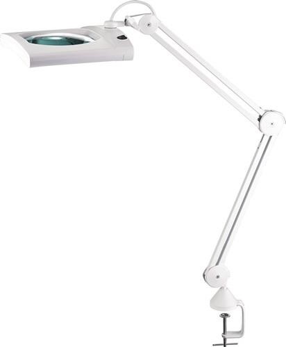 LED-Lupenleuchte Glaslinse 190,5mm (7,5 ") Tischklemme weiß Abdeckung,ecki. von Noname