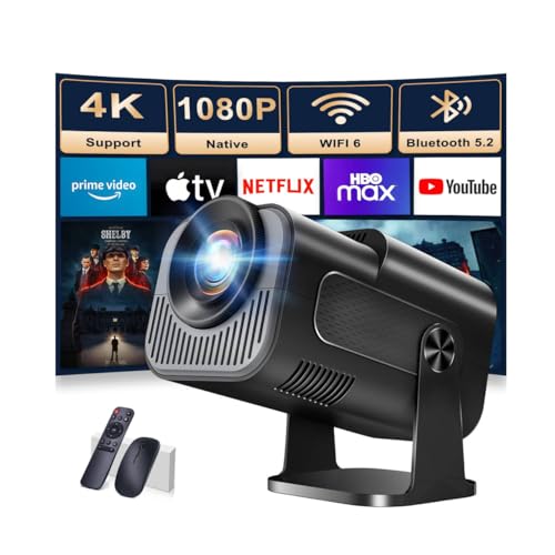 【App intégrée】 Vidéoprojecteur 1080P FHD, Mini Projecteur Video Avec WiFi 6 Bluetooth 5.2, Portable Projecteur 4k Dual Contrôle Avec Supporté 180° Rotation Android TV/USB/PC,Avec HDMI et Souris,Noir 【App intégrée】 Vidéoprojecteur 1080P FHD, Mini Projecteur Video Avec WiFi 6 Bluetooth 5.2, Portable Projecteur 4k Dual Contrôle Avec Supporté 180° Rotation Android TV/USB/PC,Avec HDMI et Souris,Noir von Nonete