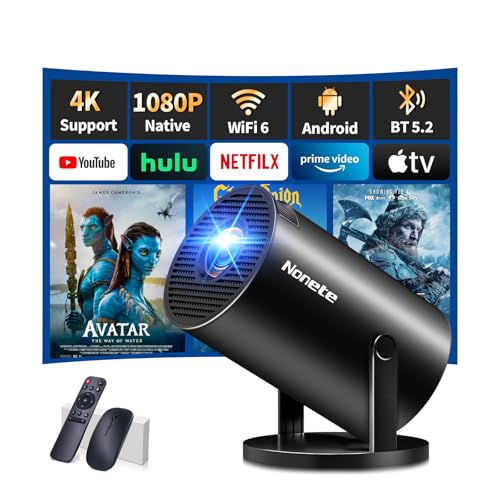 Vidéoprojecteur 1080P FHD Mini Projecteur Video 4K avec WiFi 6 BT5.2 Android TV, Portable Projecteur Supporté pour Trapèze Correction 180° Rotation HDMI/USB/PS5, App intégrée avec HDMI et Souris, Noir Vidéoprojecteur 1080P FHD Mini Projecteur Video 4K avec WiFi 6 BT5.2 Android TV, Portable Projecteur Supporté pour Trapèze Correction 180° Rotation HDMI/USB/PS5, App intégrée avec HDMI et Souris, Noir von Nonete