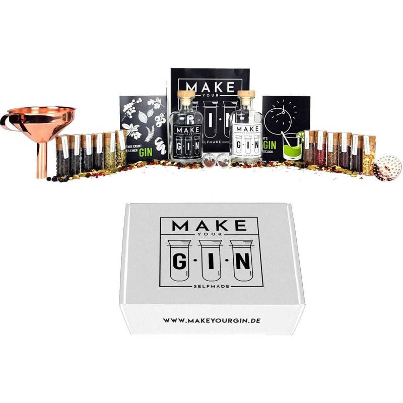 Make Your Gin Geschenkset Weiß (12 Botanicals Safran Bar Trichter Anleitung mit Rezept) von MixCompany