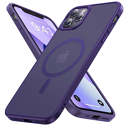 Noonin Starke magnetische Handyhülle, Handyhüllen für iPhone 11 Pro, [kompatibel mit MagSafe] schützende, stoßfeste Schutzhülle für iPhone 11 Pro 5,8 Zoll (14,7 cm) (lila) von Noonin