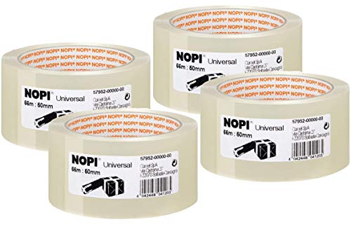 Nopi 4 Rollen Universal Paketklebeband transparent - 66m, 50mm von Nopi