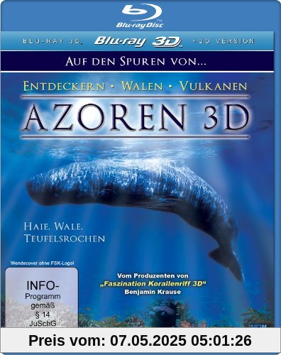 Azoren 3D - Auf den Spuren von Entdeckern, Walen und Vulkanen, Teil 1: Unterwasser - Haie, Wale, Teufelsrochen (3D Version inkl. 2D Version) [3D Blu-ray] von Norbert Vander