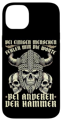 Bei Einigen Menschen Fehlen Mir Die Worte Bei Anderen Hammer Hülle für iPhone 14 Plus von Nordische Mythologie Nordman Wikinger Odins Runen