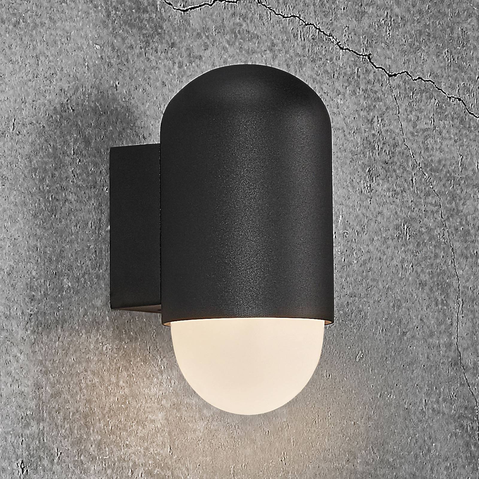Außenwandlampe Heka, schwarz, Aluminium, Höhe 21,6 cm von Nordlux