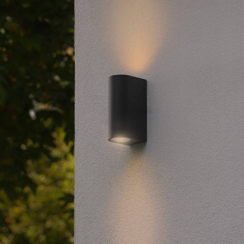 Außenwandleuchte Dion Double, schwarz, GU10, Aluminium, IP44 von Nordlux