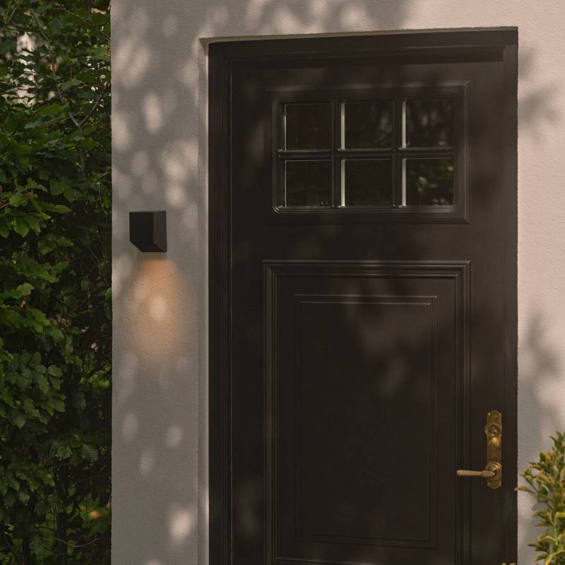 Außenwandleuchte Nico Square, schwarz, Aluminium, down, IP54 von Nordlux
