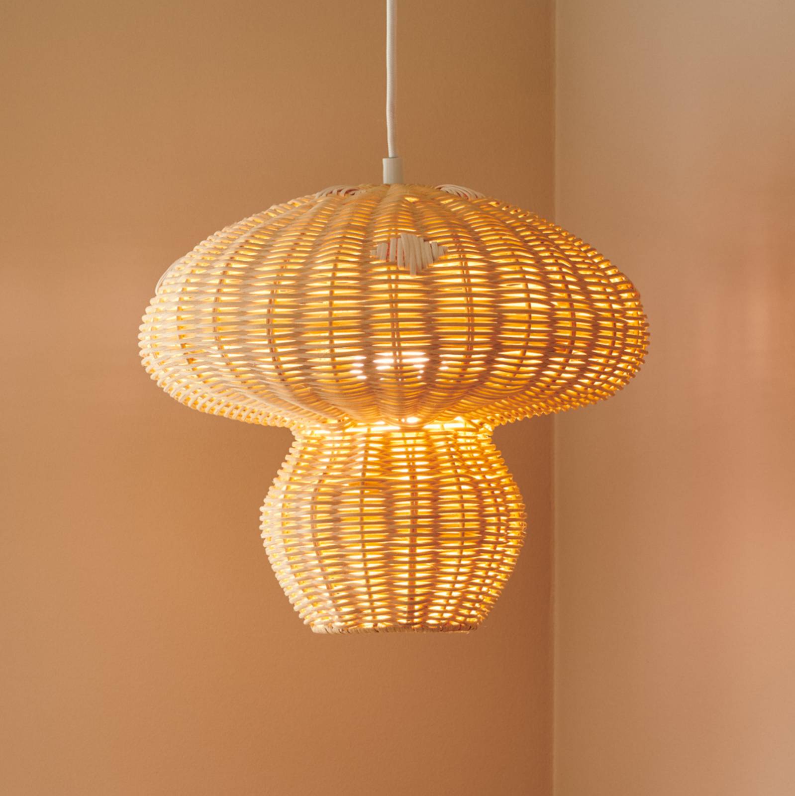 Hängeleuchte Allie, Rattan, Pilzform, naturbraun Hängeleuchte Allie, Rattan, Pilzform, naturbraun von Nordlux