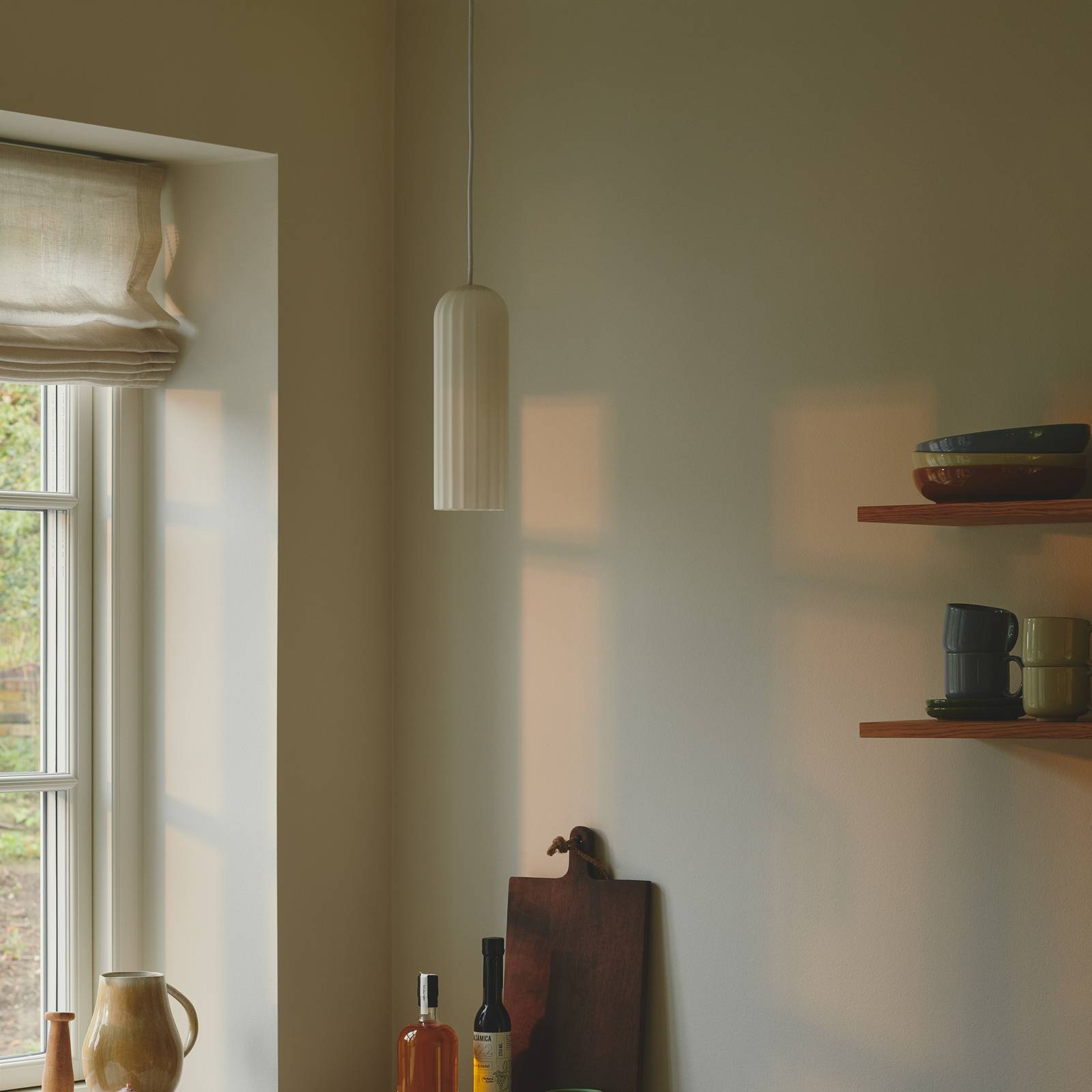 Hängeleuchte Miella, Glas gerippt, satiniert/weiß Hängeleuchte Miella, Glas gerippt, satiniert/weiß von Nordlux