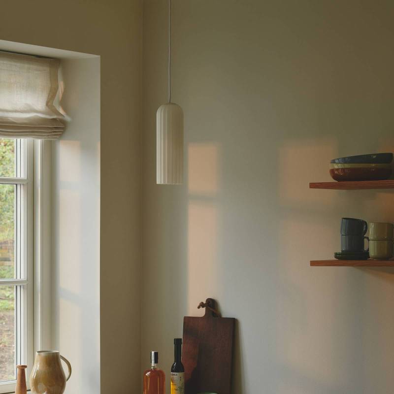 Hängeleuchte Miella, Glas gerippt, satiniert/weiß von Nordlux
