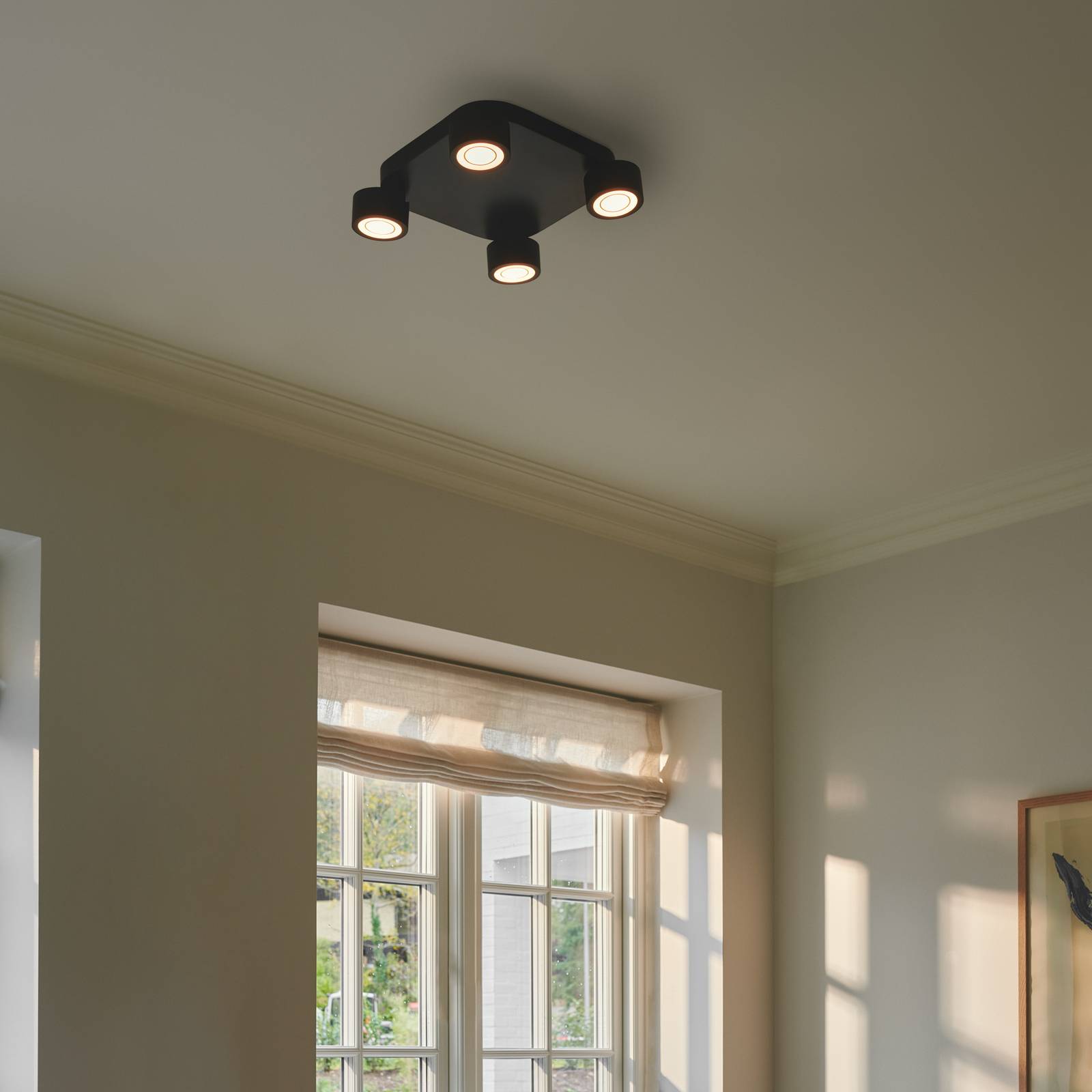 LED-Deckenleuchte Clyde, vierflammig, Quadrat, schwarz LED-Deckenleuchte Clyde, vierflammig, Quadrat, schwarz von Nordlux