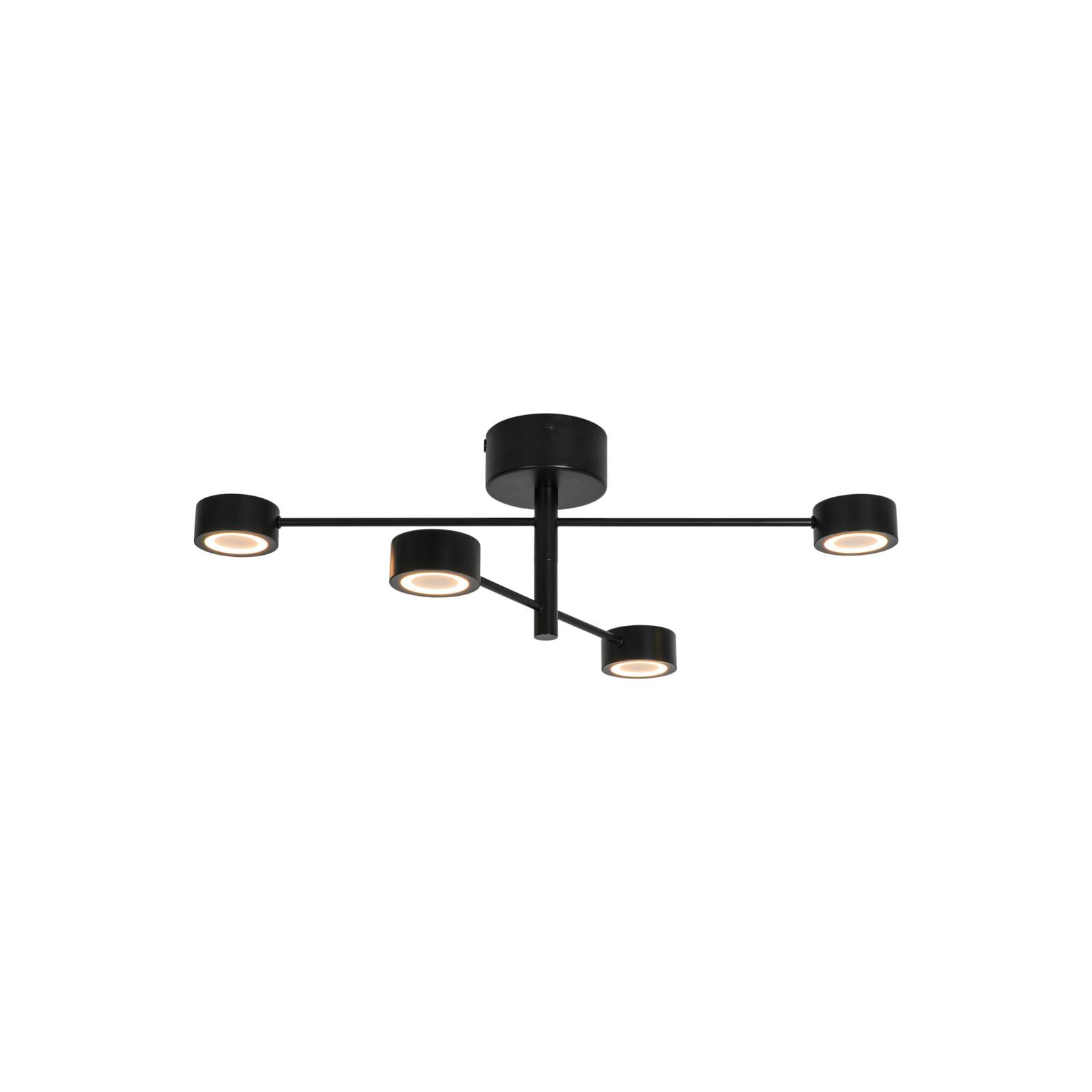 LED-Deckenleuchte Clyde Flex, 4-flammig, 2 Streben, schwarz LED-Deckenleuchte Clyde Flex, 4-flammig, 2 Streben, schwarz von Nordlux