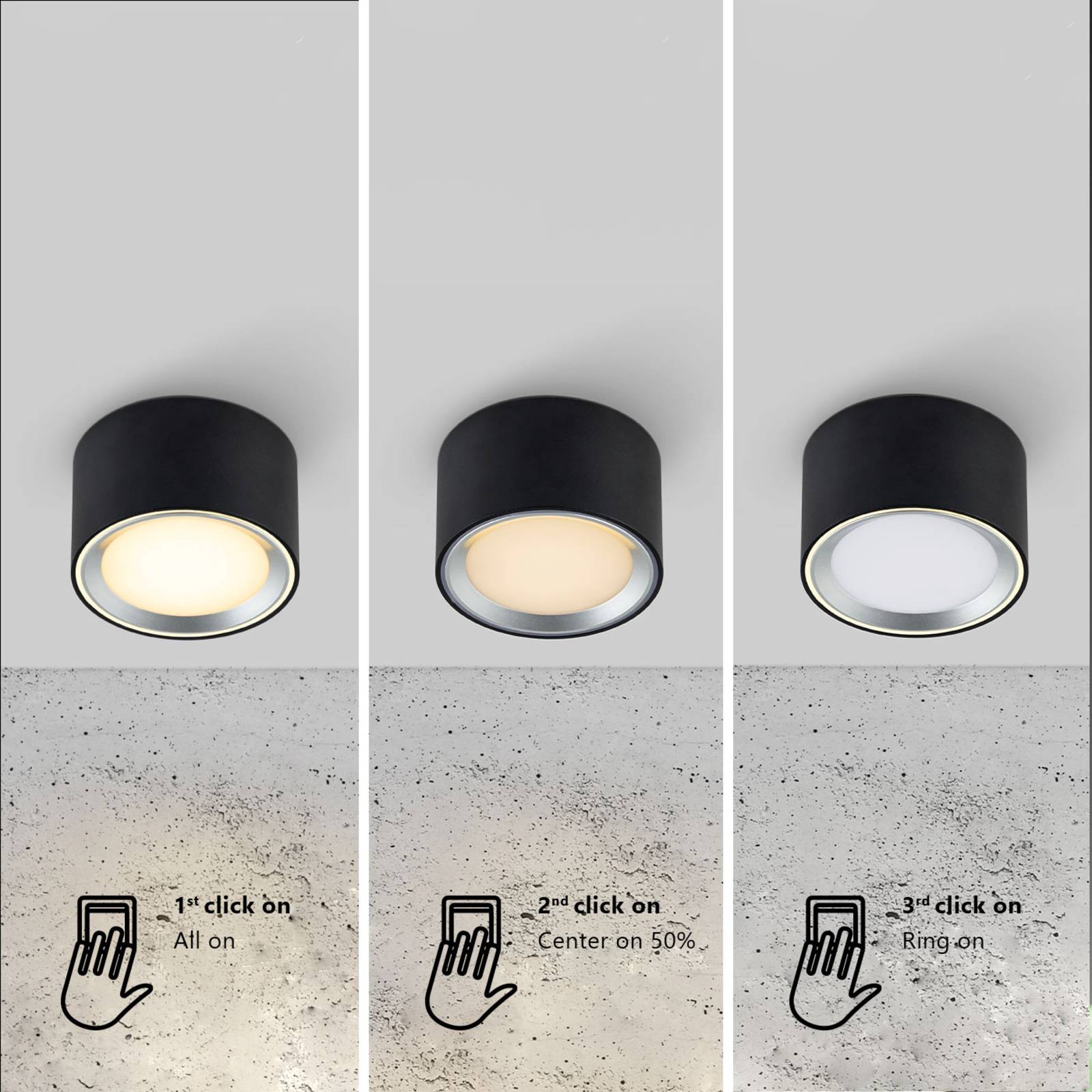 LED-Downlight Fallon 3-step-dim, weiß/stahl von Nordlux