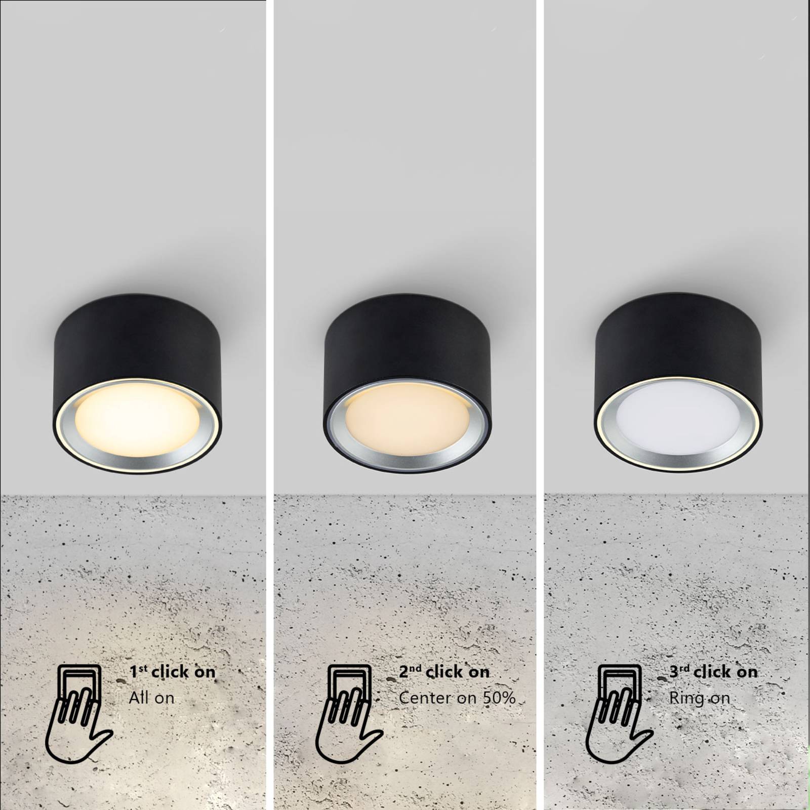 LED-Downlight Fallon 3-step-dim, weiß/stahl LED-Downlight Fallon 3-step-dim, weiß/stahl von Nordlux