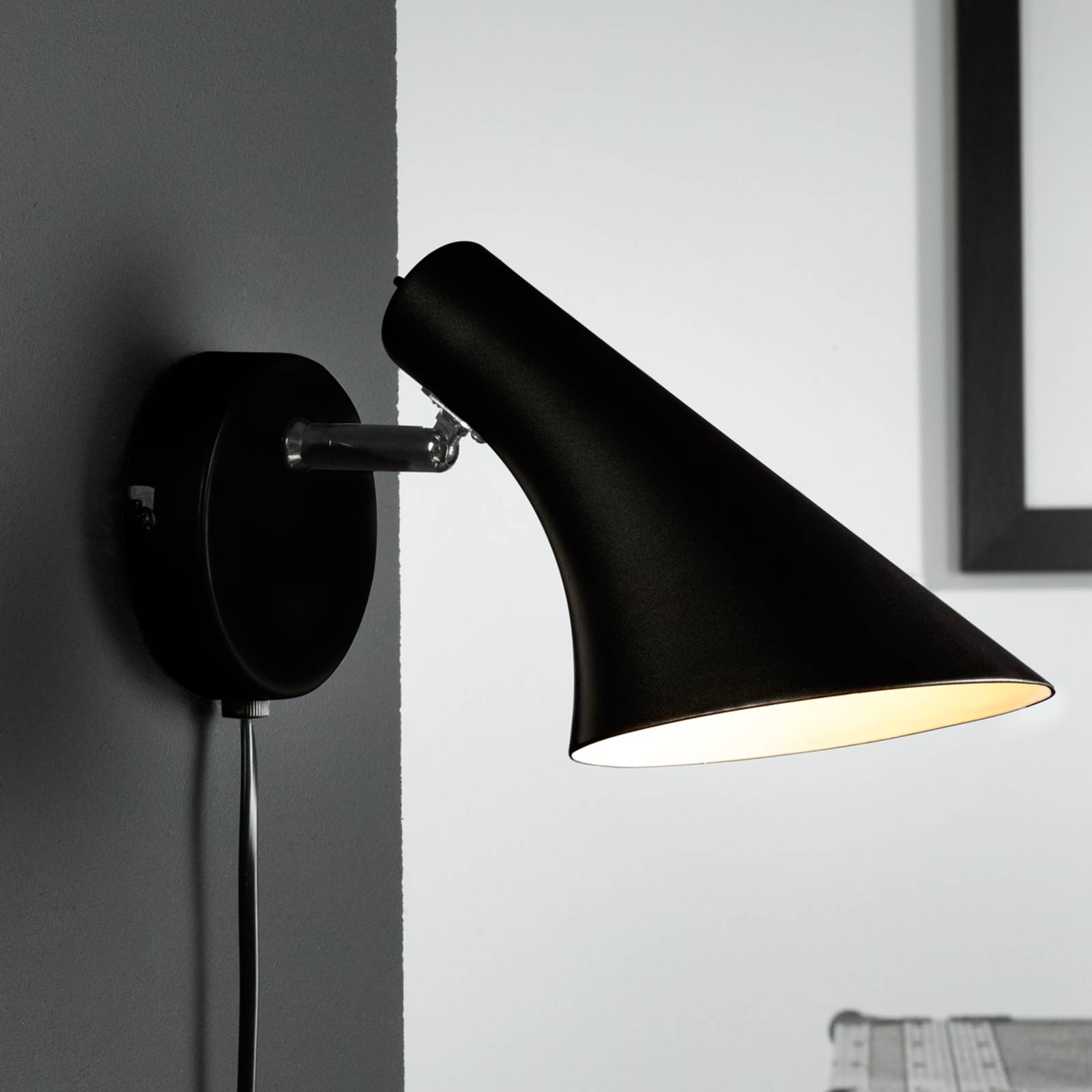 Wandlampe Vanila, Schalter, Steckerkabel, schwarz von Nordlux