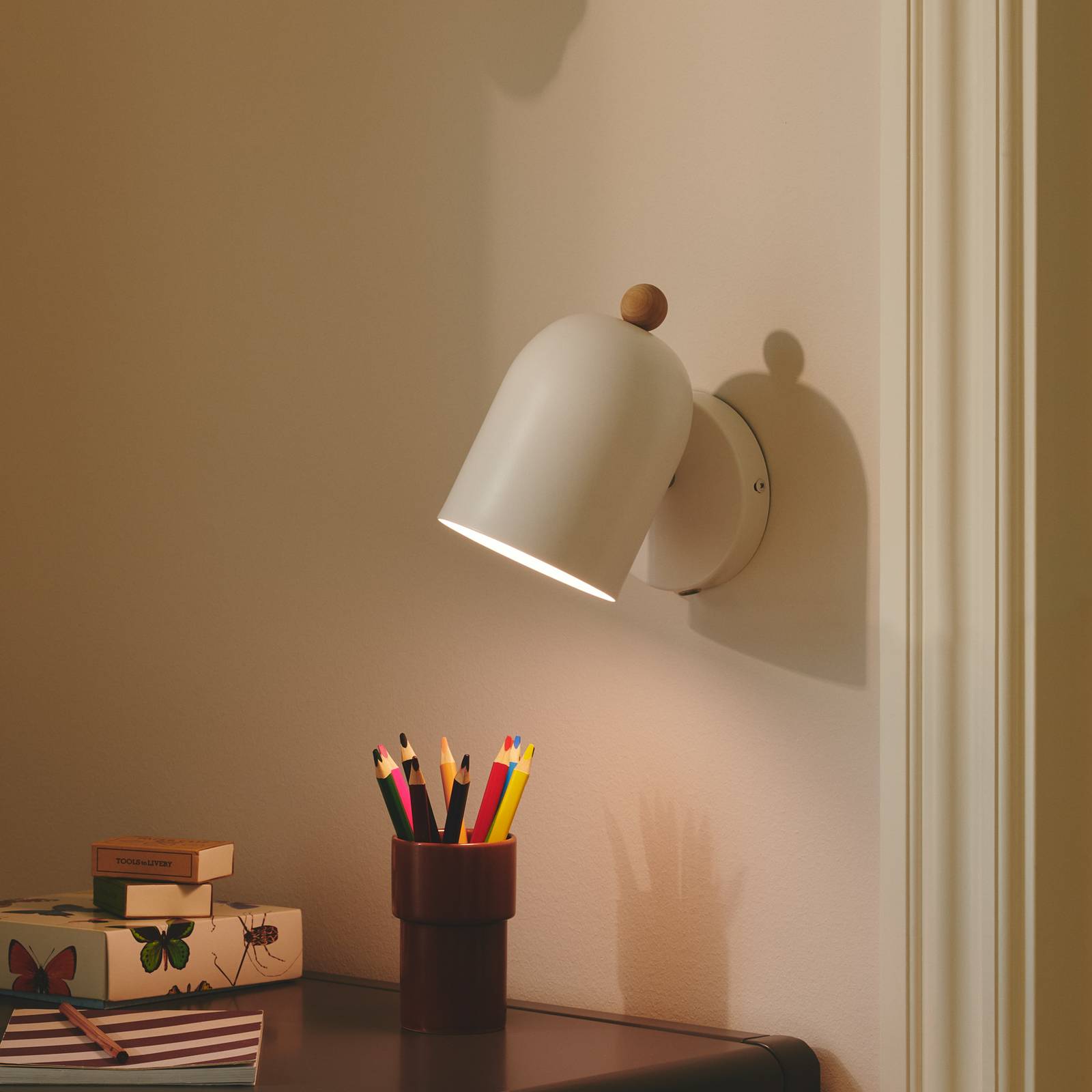 Wandleuchte Gaston mit Kabel und Stecker, Metall, weiß Wandleuchte Gaston mit Kabel und Stecker, Metall, weiß von Nordlux