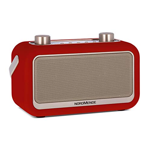 Nordmende Transita 30 - portables Digitalradio (DAB+, UKW, Bluetooth-Audiostreaming, Wecker, Uhrzeit, Favoritenspeicher, LCD Display, Kopfhöreranschluss, 2 x 3 Watt Stereolautsprecher) rot von Nordmende