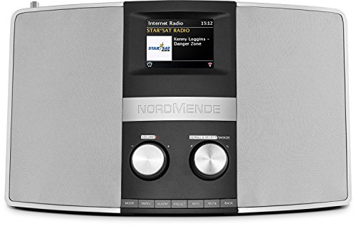 Nordmende Transita 400 - Internetradio (DAB+, UKW, Stereo-Radio, W-LAN, Spotify Connect, Bluetooth-Audiostreaming, NFC, Farbdisplay, Wecker, Kopfhöreranschluss, 2 x 10 Watt, AUX-In) schwarz/silber von Nordmende