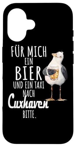 Ein Bier und ein Taxi nach Cuxhaven Nordsee Shirt Möwe Hülle für iPhone 16 von Nordsee T-Shirt Küstenkind Ostfriesland Meerweh
