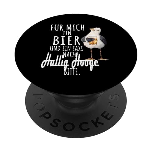 Ein Bier und ein Taxi nach Hallig Hooge Nordsee Shirt Möwe PopSockets Klebender PopGrip Ein Bier und ein Taxi nach Hallig Hooge Nordsee Shirt Möwe PopSockets Klebender PopGrip von Nordsee T-Shirt Küstenkind Ostfriesland Meerweh