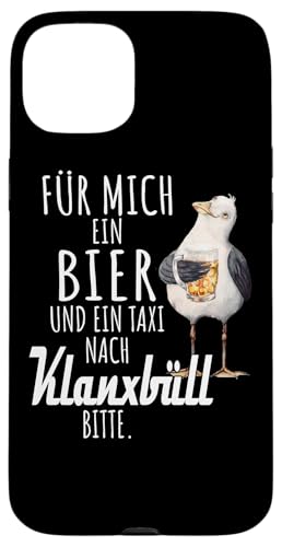 Ein Bier und ein Taxi nach Klanxbüll Nordsee Shirt Möwe Hülle für iPhone 15 Plus Ein Bier und ein Taxi nach Klanxbüll Nordsee Shirt Möwe Hülle für iPhone 15 Plus von Nordsee T-Shirt Küstenkind Ostfriesland Meerweh