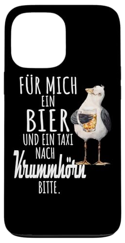 Ein Bier und ein Taxi nach Krummhörn Nordsee Shirt Möwe Hülle für iPhone 13 Pro Max von Nordsee T-Shirt Küstenkind Ostfriesland Meerweh