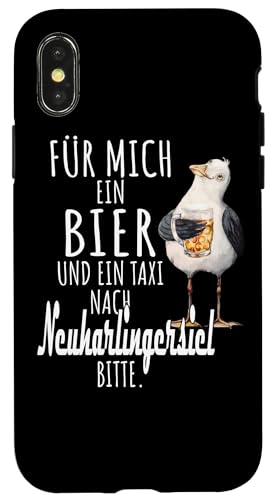 Ein Bier und ein Taxi nach Neuharlingersiel Nordsee Möwe Hülle für iPhone X/XS Ein Bier und ein Taxi nach Neuharlingersiel Nordsee Möwe Hülle für iPhone X/XS von Nordsee T-Shirt Küstenkind Ostfriesland Meerweh