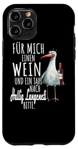 Ein Wein und ein Taxi nach Hallig Langeneß Nordsee Möwe Hülle für iPhone 11 Pro Ein Wein und ein Taxi nach Hallig Langeneß Nordsee Möwe Hülle für iPhone 11 Pro von Nordsee T-Shirt Küstenkind Wattenmeer Meerweh Wein