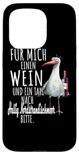 Ein Wein und ein Taxi nach Hallig Nordstrandischmoor Möwe Hülle für iPhone 15 Pro Ein Wein und ein Taxi nach Hallig Nordstrandischmoor Möwe Hülle für iPhone 15 Pro von Nordsee T-Shirt Küstenkind Wattenmeer Meerweh Wein