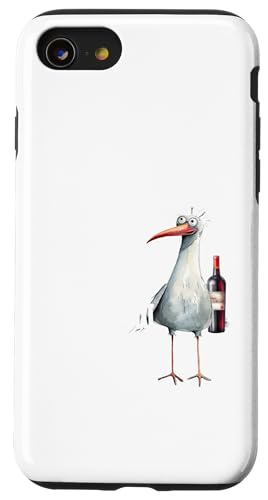Ein Wein und ein Taxi nach Halligen Nordsee Shirt Möwe Hülle für iPhone SE (2020) / 7 / 8 von Nordsee T-Shirt Küstenkind Wattenmeer Meerweh Wein
