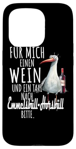 Ein Wein und ein Taxi nach Emmelsbüll-Horsbüll Nordsee Möwe Hülle für iPhone 15 Pro von Nordsee T-Shirt Wattenmeer Küstenkind Meerweh Wein