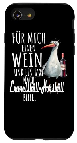 Ein Wein und ein Taxi nach Emmelsbüll-Horsbüll Nordsee Möwe Hülle für iPhone SE (2020) / 7 / 8 von Nordsee T-Shirt Wattenmeer Küstenkind Meerweh Wein