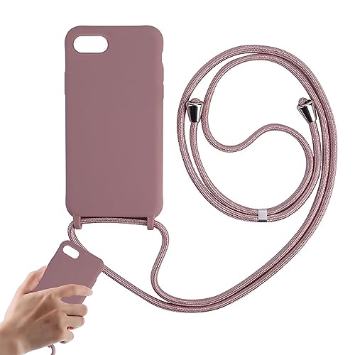 Norhogo Silikon Seil Necklace Handyhülle, Verstellbarer Halskette Handyhülle, Handy Schutzhülle für iPhone 6/6S/7/8 - Sandpulver von Norhogo