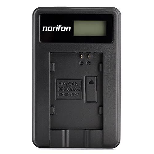 BP-808 LCD USB Ladegerät für Canon FS100, FS200, FS300, LEGRIA HF G10, LEGRIA HF G25 Kamera und Mehr von Norifon