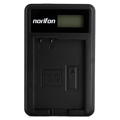 EN-EL14 LCD USB Ladegerät für Nikon Coolpix P7000, Coolpix P7100, Coolpix P7700, Coolpix P7800, DSLR D3100, DSLR D3200, DSLR D5100, DSLR D5200 Kamera und Mehr von Norifon