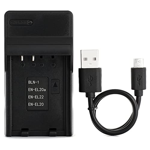 EN-EL20 USB Ladegerät für Nikon 1 AW1, 1 J1, 1 J2, 1 J3, 1 J4, 1 S1, 1 S2, 1 V3, Coolpix A Kamera und Mehr von Norifon