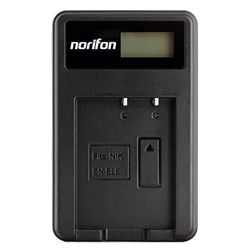 EN-EL8 LCD USB Ladegerät für Nikon Coolpix S52c, P1, P2, S1, S2, S3, S5, S50, S50c, S51, S51c, S52, S6, S7, S7c, S8, S9 Kamera und Mehr von Norifon