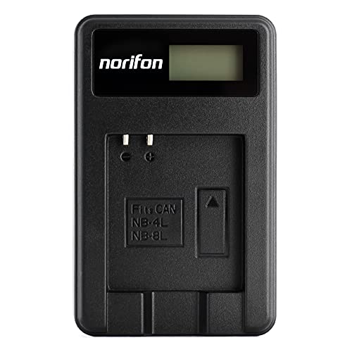 NB-4L LCD USB Ladegerät für Canon PowerShot SD750 SD780 is SD1000 SD1100 is SD1400 is A2200 A3100 is, IXY Digital 60, IXUS 220 HS, Digital IXUS 70 Kamera und Mehr von Norifon