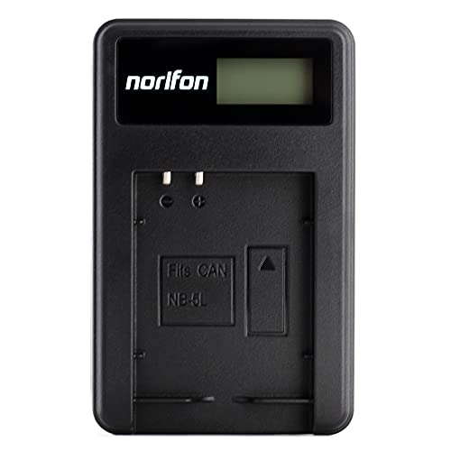 NB-5L LCD USB Ladegerät für Canon PowerShot SD880 is, SD850 is, SD870 is, SD800 is, SD970 is, SD990 is, SD950 is, SD900, SX230 HS, S110, Digital IXUS 980 is, 960 is Kamera und Mehr von Norifon