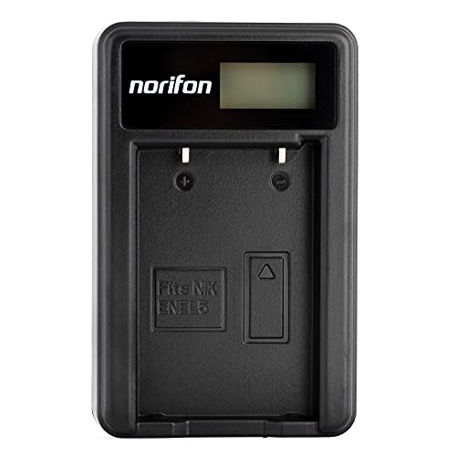 Norifon EN-EL5 LCD USB Ladegerät für Nikon Coolpix 3700, 4200, 5200, 5900, 7900, P100, P3, P4, P500, P5000, P510, P5100, P520, P6000, P80, P90, S10 Kamera und Mehr von Norifon